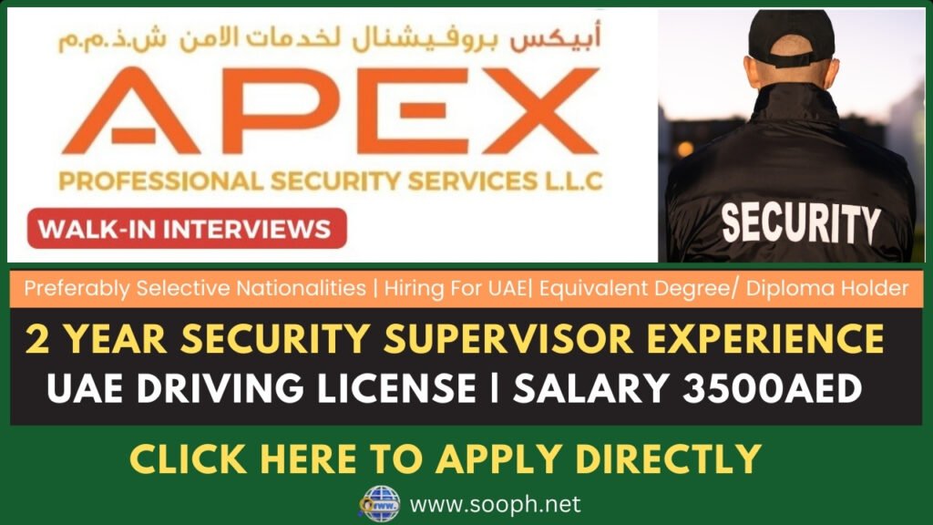 Security guard jobs in Dubai 2024